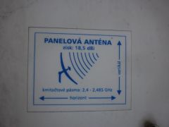 Panelová sektorová anténa pro 2,4Ghz, 18,5dBi